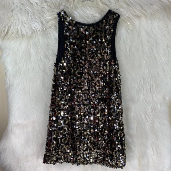 Jane Darling By Me Glitter Tank Size Small Top Blouse Shimmer Gold Silver - Picture 4 of 6